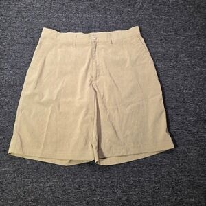 Patagonia Performance Shorts Mens 34 Tan Green Tint Stretch Hiking Gorpcore 9 In